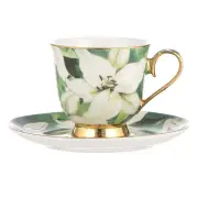 Ashdene Bold Blooms White Lily Cup & Saucer