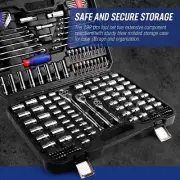 WORKPRO 192 PC Mechanics Tool Sets 1/2'' 1/4'' 3/8'' Drive Socket Ratchet Wrench