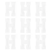 Embroidered Letter Patches 2" Alphabet H Iron on Patch (White, Pack of 9)