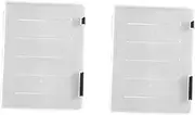 DINHEAROM 2Pcs Portable File Box Transparent Documents Organizer for Efficient Storage Paper Folder for Home Office School Use