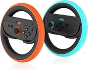 JCMO Switch 2 Joycon Steering Wheel,Racing Wheels for Mario Kart Wolrd & 8 Deluxe,Realistic Racing Experience,Steering Wheel for Nintendo Switch 2 (2025) Accessories (Orange & Blue)