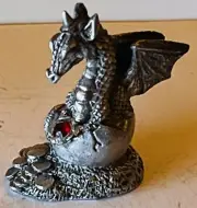 Vintage 1992 MAURUS Gallo Pewter Winged Hatching Dragon #1057 1.25” H D&D