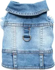 Summer Dog Denim Vest for Small Medium Dogs Puppy Cat Jeans Vest Harness Walking Chest Strap(Blue2,X-Small)