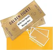 Deluxe Golden Ticket Surprise Scratch Off Card | Christmas Surprise Reveal Card | Ideal for Secret Santa Presents | Gifts for Men or Gifts for Women | Stocking Filler Ideas | Gold Gift Wrap | 2 Pack