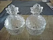 Circleware Glass Pineapple Shaped sugar Bowl & Lid 51/2"