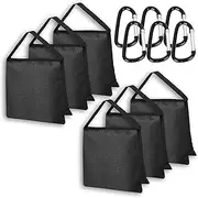 EMART Sandbags 6 Pack Sand Weight Bags Photographic Equipements for Photograpy Lighting Booms Stands, Umbrella Base, Fishing Chair, Picnic Table - Black