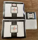 Queen Deep White Color Classics by Stevens Sheet Set flat fitted 2 pillowcases