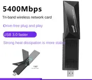 5400M wireless 2.4G/5G/6G three-band signal WiFi receiver transmitter USB3.0 driver-free Bluetooth adapter