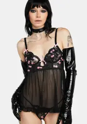 Noir Never Say Never Chemise Set