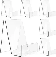 Aredpoook 6 Pack Clear Acrylic Book Stand, Display Easel for Books, Albums, Pictures, Tablets, Phones