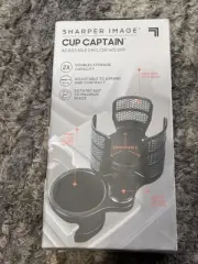 Sharper Image Cup Captain Adjustable 2 in 1 Cup Holder - Black