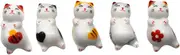 CALLARON 5pcs Cat Chopstick Holder Japanese Ceramic Chopstick Rest for Cat Lovers