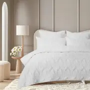 Accessorize 400 Thread Count Bamboo Cotton White Coverlet Set