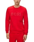 Hugo Boss Rhinestone Logo Sweatshirt Men's XL Bright Red Crew Neck Pullover L/S