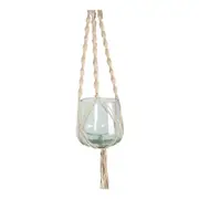 Maine & Crawford Cori 100cm Pot Plant Hanger Home Decor w/ Glass Vase Cream