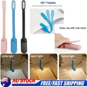 Portable Clip-On Reading Lamp Book Light Mini LED Night Torch 3 Modes Brightness