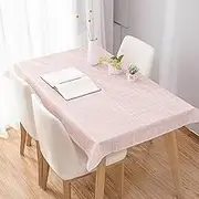 Rectangle Tablecloth, 1 Pack Pink 100% Waterproof Plastic Table Cloth, Oil Proof Heavy Duty Wipeable Table Covers for Dining/Camping/Picnic/Outdoor， 137x180cm (Pink, 1 Pack)