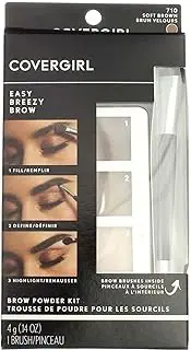 COVERGIRL - Easy Breezy Brow Powder Kit, three shades brow definer, professional double-ended angled brush, effortless(Packaging May Vary)