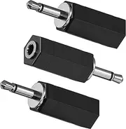 RFAdapter 3.5mm Mono to Stereo Adapter, 3 Pack 3.5mm 1/8 Mono Male Plug to 3.5mm 1/8 TRS Stereo Female Jack for Radio, Headphone