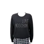 LOVE MOSCHINO 鉚釘字母黑色針織羊毛衫