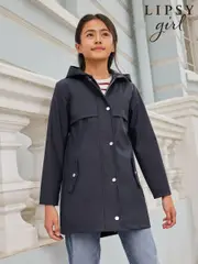 Lipsy Blue Shower Resistant Lightweight Rubberised Rain Coat (3yrs-16yrs) (650809) | $92 - $110