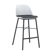 Modern Furniture LAXMI 50x94cm Counter Stool - White & Black