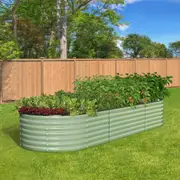 Livsip Garden Bed 240x80x56cm Planter Box Raised Container Galvanised Green