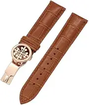 Genuine leather watch strap 19MM 20MM 22MM Watchbands For Patek Philippe Wath bands With Stainless Steel Deploy Clasp Men Women