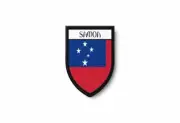 PATCH PATCHES EMBLEM IRON ON GLUE PRINT FLAG world crest samoa