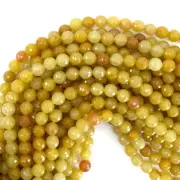 Natural Faceted Yellow Jade Round Beads Gemstone 15" Strand 6mm 8mm 10mm