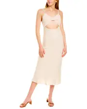 DESTINAIRE Cutout Linen-Blend Maxi Dress