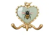 Urban Bee Wall Metal Hook Home Decorative Key/Coat Hanger Sage/Gold 12cm