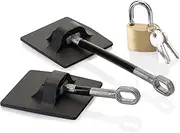 Computer Security Products Refrigerator Door Lock with Padlock, Black