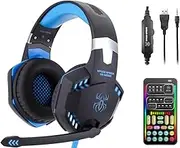 Voice Changer Gaming Headset with Mic for Xbox One,PC,PS4,sktome Over-Ear Headphones with Volume Control LED Light Cool Style Stereo,Noise Reduction for Phone/PS4/Xbox/Switch/IPad/Computer/Kids