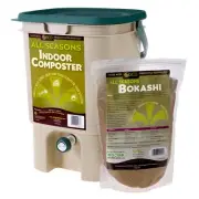 All Seasons Indoor Composter Kit, Easy Countertop Kitchen Compost Bin w/ Bokashi