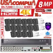 HIKVISION 16CH 4K CCTV SECURITY CAMERA SYSTEM CCTV 5MP BULLET OUTDOOR IR40M