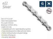 KMC E11 11 Speed E-Bike Chain — 122 Links Silver E Bicycle 11spd E11