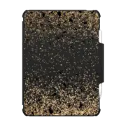 iPad Pro 11-inch (M4) Impact Folio Case Black Butterflies and Gold Sparkles Burst