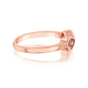 Sterling Silver Rose Gold Plated Morganite Pear Cubic Zirconia Infinity Ring, M