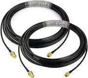 BINGFU WiFi Antenna Extension Cable 2-Pack RP-SMA Male to RP-SMA Female Bulkhead Mount RG174 Cable 20 feet for WiFi Router Security IP Camera Wireless Network Card Adapter