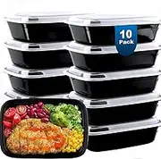 10pcs Meal Prep Container（ BPA Free ）, 32 oz Food Storage Containers with Lids, Bento Box Reusable Plastic Lunch Box Containers Stackable Bento, Take-Out Box Microwave Dishwasher Freezer Safe