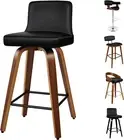 2Pcs Bar Stool Bailey Swivel Kitchen Stool in 65Cm Seat Height Leather Counter S