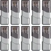 PNY 32GB Turbo Attaché 3 USB 3.0 Flash Drive, Silver (Pack of 10)