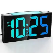 Mesqool Digital Alarm Clock for Bedrooms - Plug-in LED Clock with Dynamic RGB...