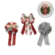 Nevenka 3 Pcs Christmas Plaid Bows Ornaments for Xmas Tree Topper Decor-MixColor