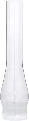 B&P Lamp 3 Inch Base by 14 Inch Tall Clear Glass Oil and Kerosene Lamp Chimney