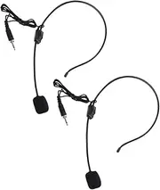 TEHAUX 2PCS Headset Microphone Lightweight Earhook Mic for Voice Amplification Comfortable Stable Design for Presentations and Lectures Easy to Carry Install