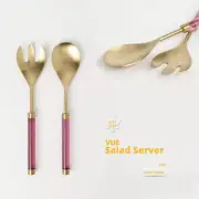 Salad Server Set Cutlery Gold Utensil Serving Spoon Fork Pink GIFTS50 TO SA01