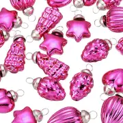 50Pcs Glass Christmas Ornaments Pink Christmas Tree