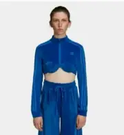 ADIDAS X JEREMY SCOTT CROPPED TRACK TOP BLUE WOMENS XS